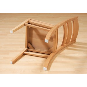 Patins en feutre blancs 10x20cm (3 pièces) sous une chaise pour protéger les surfaces.