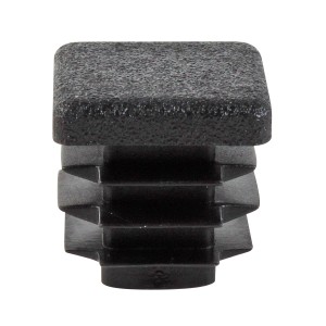 Tappo nero Ø 15 mm per tubi quadrati con alette.
