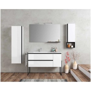 Cadre en fer noir mat York comme accessoire de meuble de salle de bain pour meuble sous-vasque de style industriel.