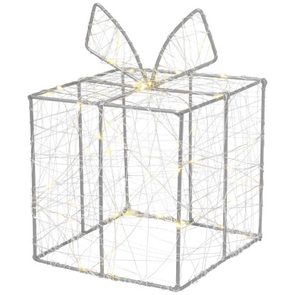 LED-Drahtfigur Geschenk blinkend 15 x 21 cm 50 LED