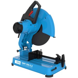 Tronçonneuse à métaux Güde GMT 355-2.2, scie à métaux bleue avec étau pour coupes précises.