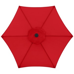 Doppler Kurbelschirm Life 180 in Chilirot, Ø 180 cm, Ansicht von oben.
