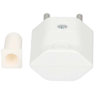 Fiche coudée blanche Max Hauri Type 12, polyamide, pour conduits flexibles.