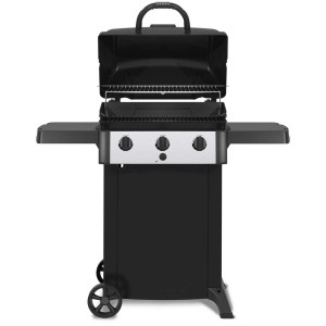 Broil King BK 310 barbecue a gas con 3 bruciatori, griglie in ghisa e ripiani pieghevoli.