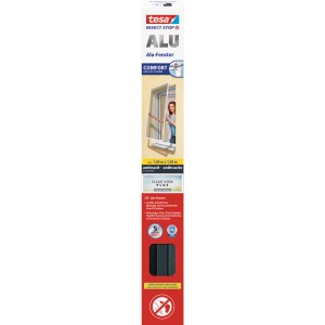 tesa Zanzariera Alluminio Comfort Finestra Antracite 100x120cm, telaio protezione insetti