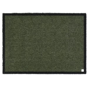 Tappeto Barbara Becker "Touch Deep Forest", 39x58 cm, verde con bordo nero.
