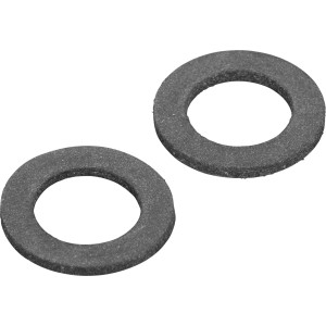 Due anelli di tenuta neri LUX, Ø 21 mm (1/2), in gomma per applicazioni sanitarie.