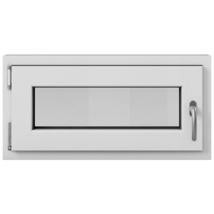 Fenêtre de cave en plastique blanc Roro, DIN gauche, 80x40 cm, avec fonction oscillo-battante.