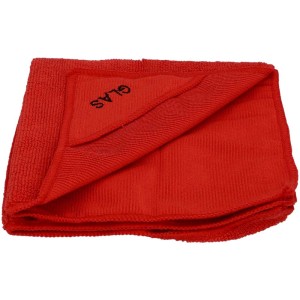 Panno in microfibra per vetro Nigrin, rosso, 40x40 cm, con linguetta Easy-Clean per pulizia vetri auto senza aloni.