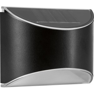 Applique murale solaire LED noire, lot de 2 pour usage extérieur.