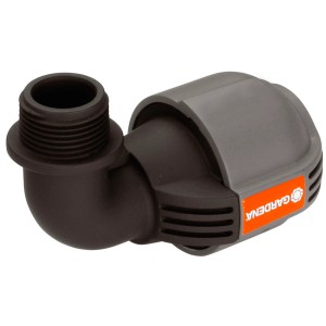 Raccord en L Gardena 25 mm x 19 mm pour systèmes d'arrosage, vue détaillée.