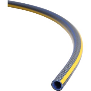 Tubo da giardino blu LUX-TOOLS PRO (1/2 pollice, 50 m) con striscia gialla.