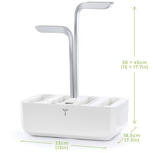 Véritable Smart Jardin d'intérieur en blanc arctique : Kit de culture de plantes avec éclairage LED pour 4 plantes.