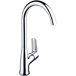 Mitigeur de cuisine Baliv KI-1040 chromé au design fin et courbé.