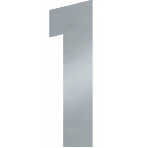 Numéro de maison en acier inoxydable n° 1 pour un montage facile sur la maison.