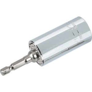 Dado universale LUX 1/4 lucido con attacco per inserti, per trapani e utensili a batteria.