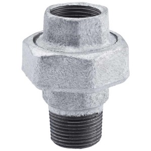 Raccord à visser à joint plat, laiton galvanisé, 3/4 pouce, pour raccords à compression.