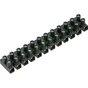 Bornier noir à 12 pôles (Ø 1,5-10 mm) pour connecter les extrémités des câbles.