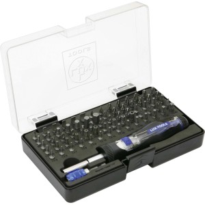 LUX Bitset Comfort, jeu de 73 pièces en coffret : tournevis avec embouts pour jeux d'outils.