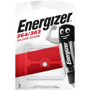 Batteria Energizer 364/363 all'ossido di argento in blister, adatta per orologi.