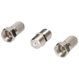 Schwaiger F-Verbindungs-Set, 3-teilig, für Koaxialkabel & Antennenkabel.