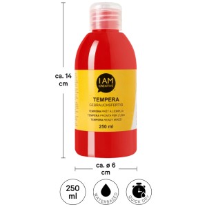 Peinture tempera rouge I Am Creative, 250 ml, prête à l'emploi pour les projets de peinture.