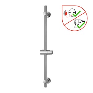 Asta doccia cromata baliv DST-70.20, 70,5 cm con supporto doccia per montaggio a parete.