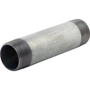 Tubo filettato, 41,9 mm x 150 mm, in ghisa malleabile, per impianti idraulici.