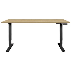Contini Bürotisch höhenverstellbar Eiche Schwarz 64,5 - 130 x 180 x 80 cm