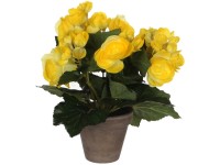 Mica Decorations Kunstpflanze Begonie Gelb Topf Ø 20 cm / Höhe 25 cm