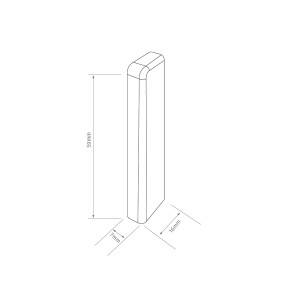 Embout Egger Kubisch, 6 cm, chêne miel, lot de 2, pour plinthes. Vue détaillée avec dimensions.