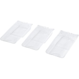 Lot de 3 bacs à peinture LUX, 15x30cm, plastique transparent avec surface d'essorage.