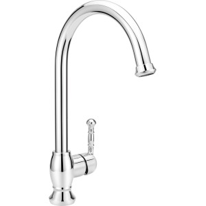 Rubinetto cucina baliv KI-1310 cromo. Miscelatore monocomando lucido con beccuccio alto e girevole per la cucina.