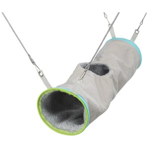 Tunnel coccola in cotone per piccoli animali, Ø 20cm, con sospensione, colore e design possono variare.