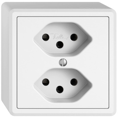 Feller Aufputz-Steckdose Edizio.liv Weiss 2 x T13 / Gr. 1x1