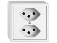 Feller Aufputz-Steckdose Edizio.liv Weiss 2 x T13 / Gr. 1x1 Feller Aufputz-Steckdose Edizio.liv Weiss 2 x T13 / Gr. 1x1