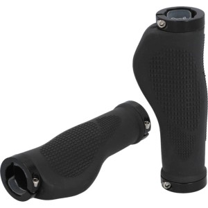 Poignées de guidon Fischer Ergo noires pour vélos, de forme ergonomique pour un confort et une prise en main sûre.