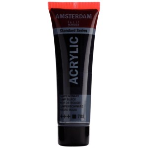 Tube de peinture acrylique noir de bougie Amsterdam Standard Series, 20 ml.