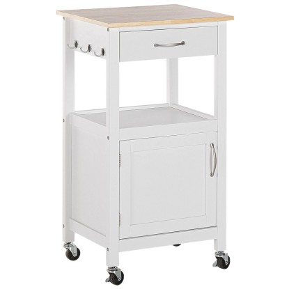 Beliani Desserte Siena bois Blanc (HxlxP) 89 x 48 x 39 cm