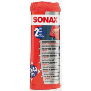 Sonax Mikrofasertücher Aussen, 2 Stück im Set, zur Autopflege.