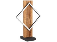 Eglo LED-Tischleuchte Boyal Stahl-Holz Schwarz-Braun (HxBxT) 42,5 x 15 x 30 cm