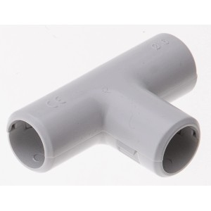 Té KIR M16 gris en PVC pour goulottes de câbles.