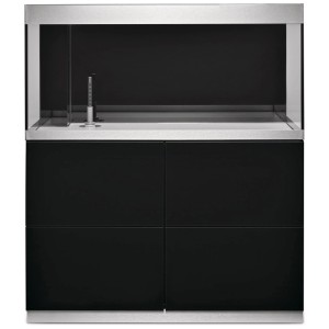 Combinaison aquarium Oase Highline Optiwhite 300 noir avec meuble.
