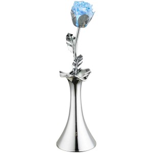 Lampe de table LED Globo chromée en forme de vase avec changement de couleur RGB, hauteur 29 cm.