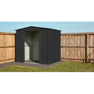 Abri de jardin en métal Globel Tower 108 anthracite, robuste et stable.
