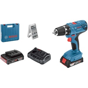 Set avvitatore a batteria Bosch Professional GSR 18V-55 con batterie, caricabatterie, set di punte e valigetta.