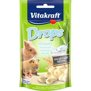 Vitakraft Drops Yaourt pour rongeurs, friandises sans sucre en sachet refermable.