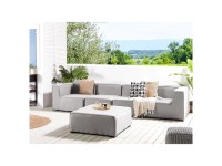 Beliani Lounge-Set Arezzo 4-Sitzer Modular Hellgrau