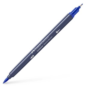 Faber-Castell Goldfaber Sketch Marker Indanthrenblau mit Pinsel- und Finelinerspitze.