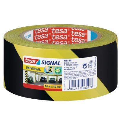 Tesa Signal Markierungsklebeband Universal Gelb-Schwarz 66 x 50 mm